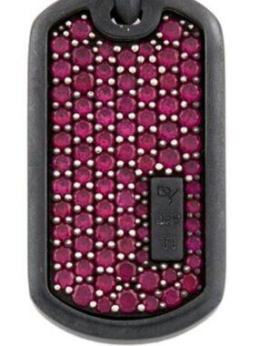 DAVID YURMAN RUBY DOG TAG PENDANT NECKLACE